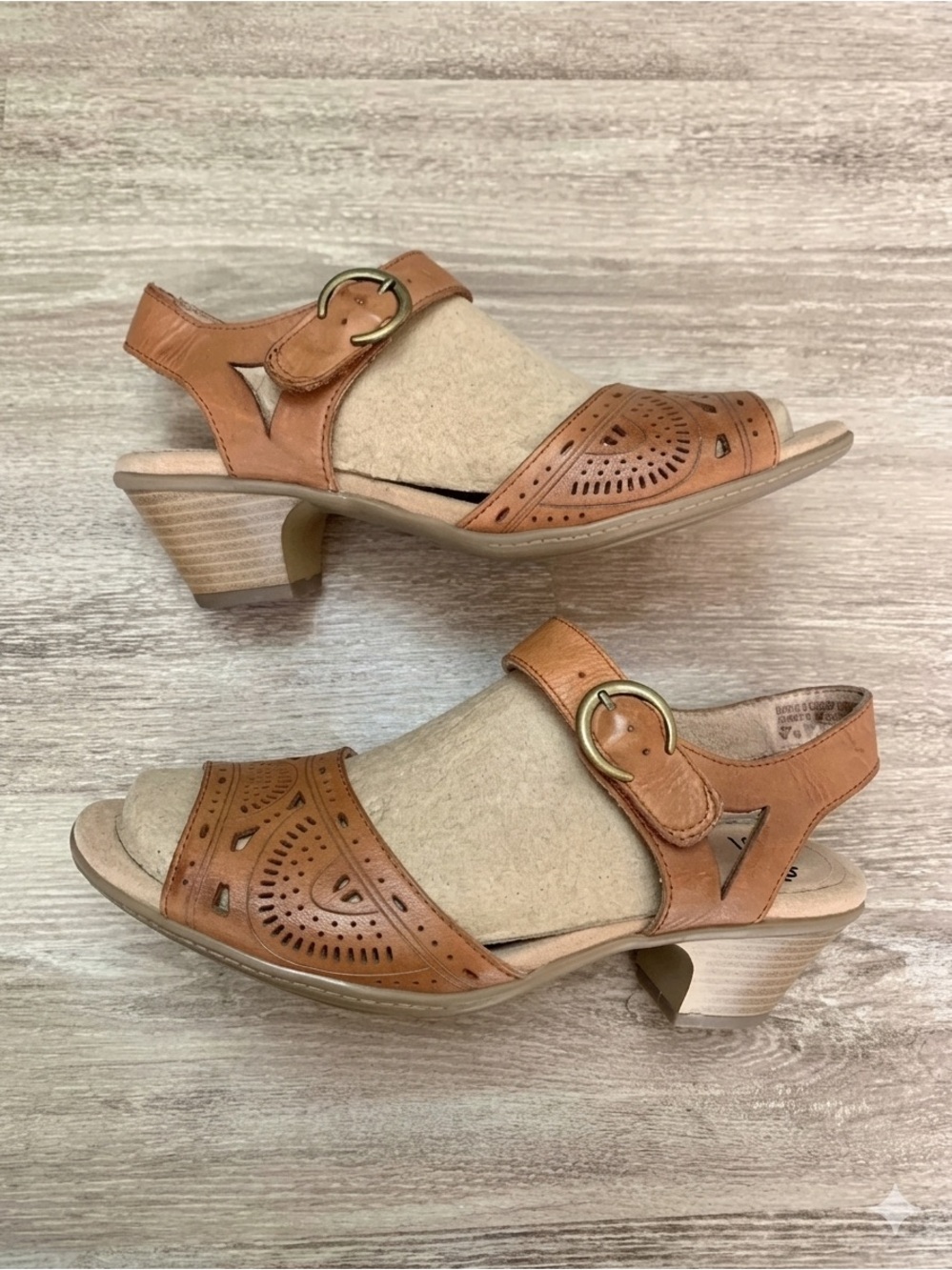 Earth Carson Westport Leather Heeled Sandals Brown 8W